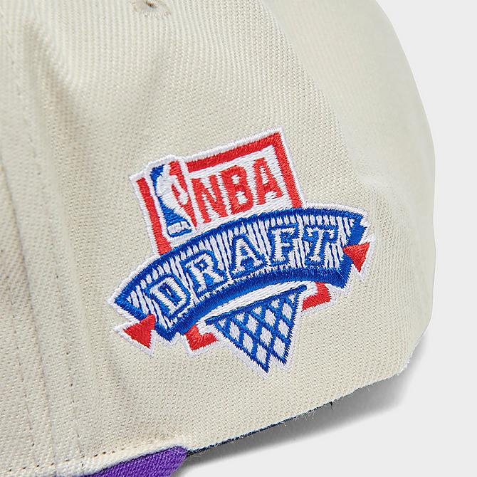 Back view of Mitchell & Ness NBA Los Angeles Lakers Draft Day 96 Snapback Hat in Cream Click to zoom