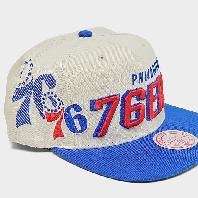 Back view of Mitchell & Ness NBA Philadelphia 76ers Draft Day 96 Snapback Hat in Cream Click to zoom