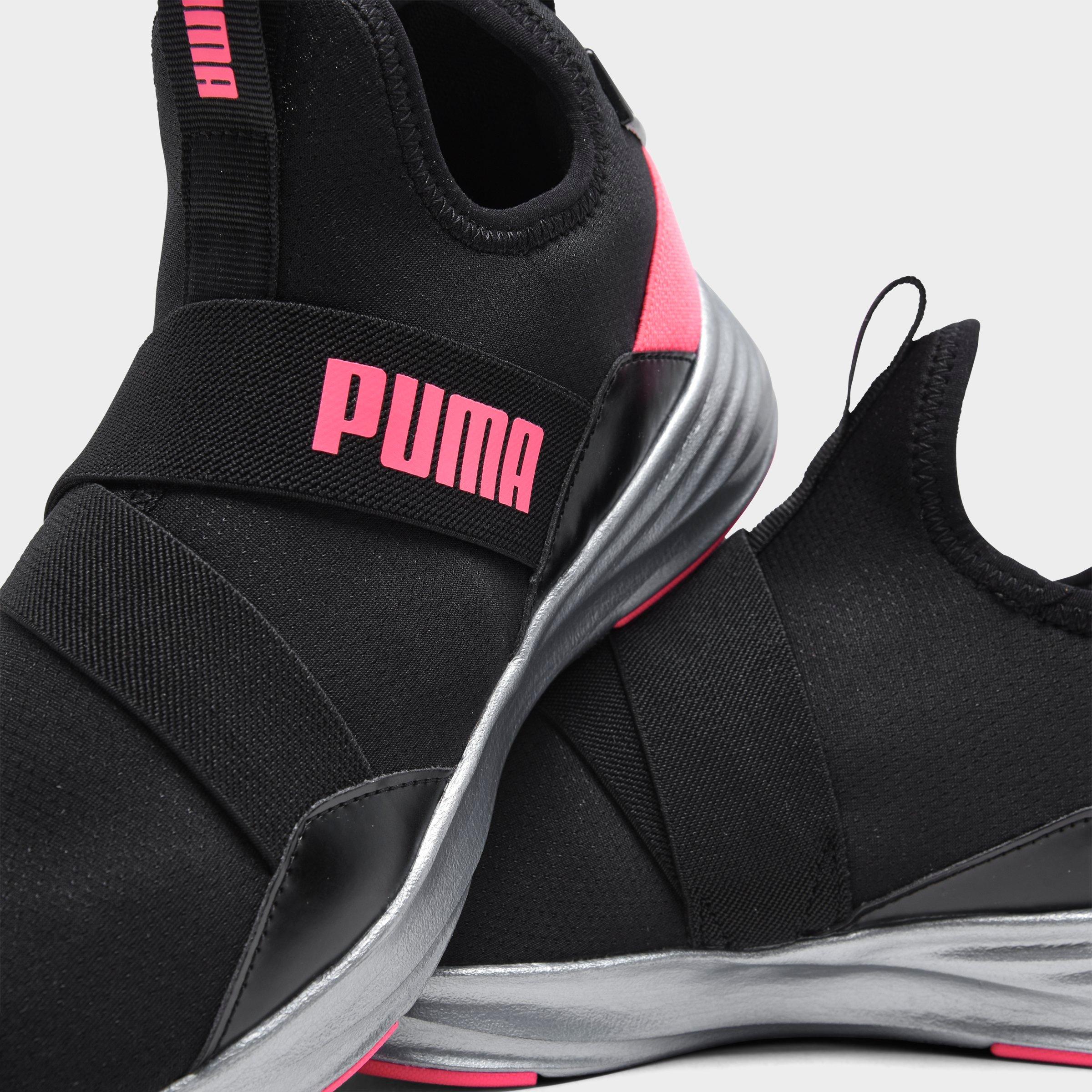 puma black and pink shoes