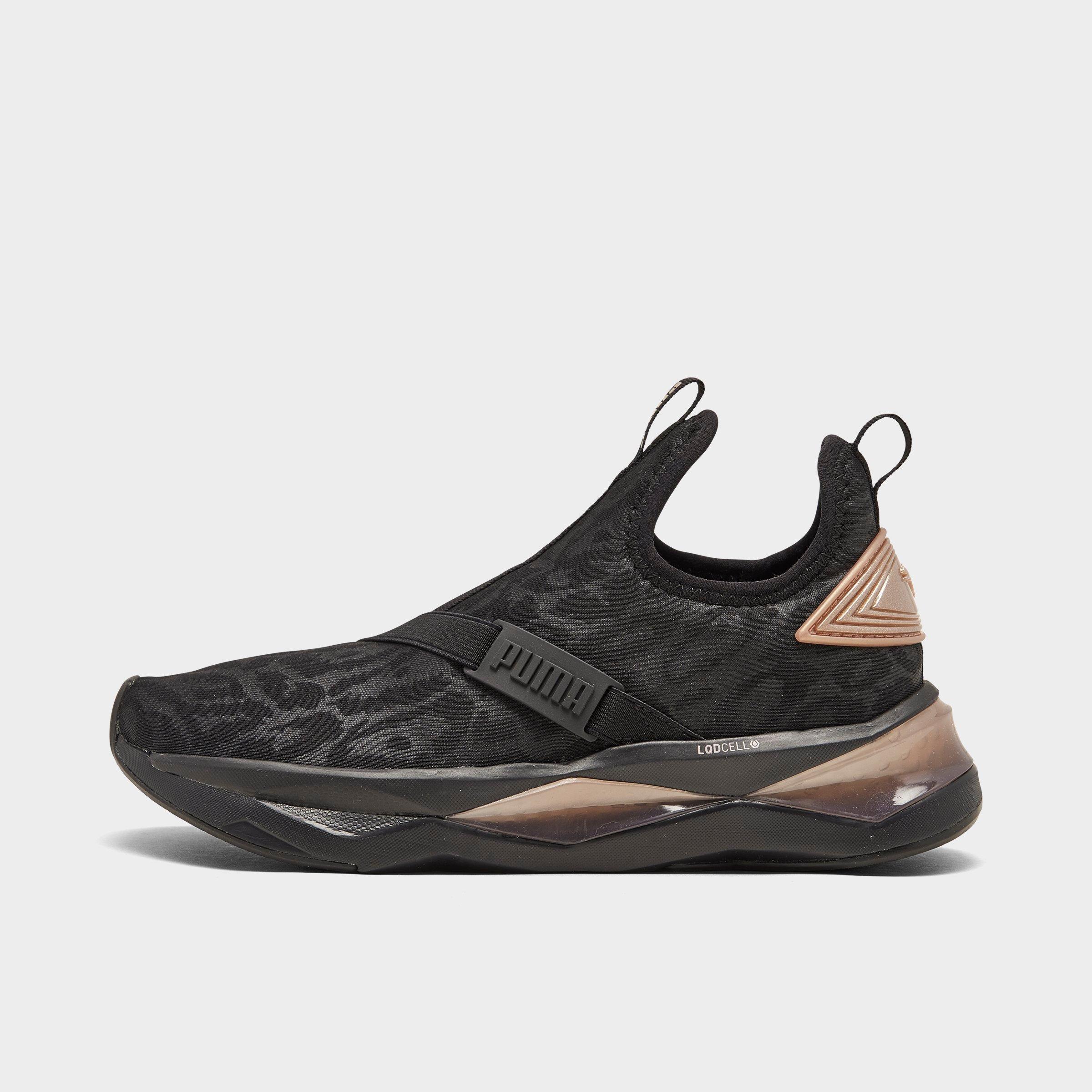 puma rose gold black shoes