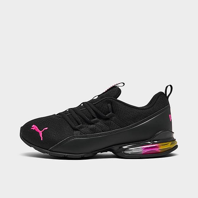 Right view of Women's Puma Riaze Prowl Training Shoes in Black/Pink/Rainbow Click to zoom