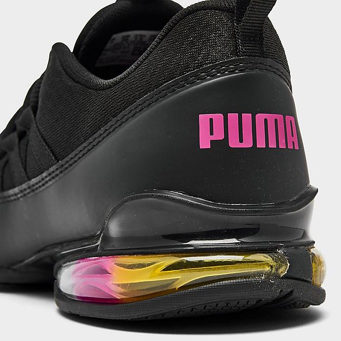 Front view of Women's Puma Riaze Prowl Training Shoes in Black/Pink/Rainbow Click to zoom