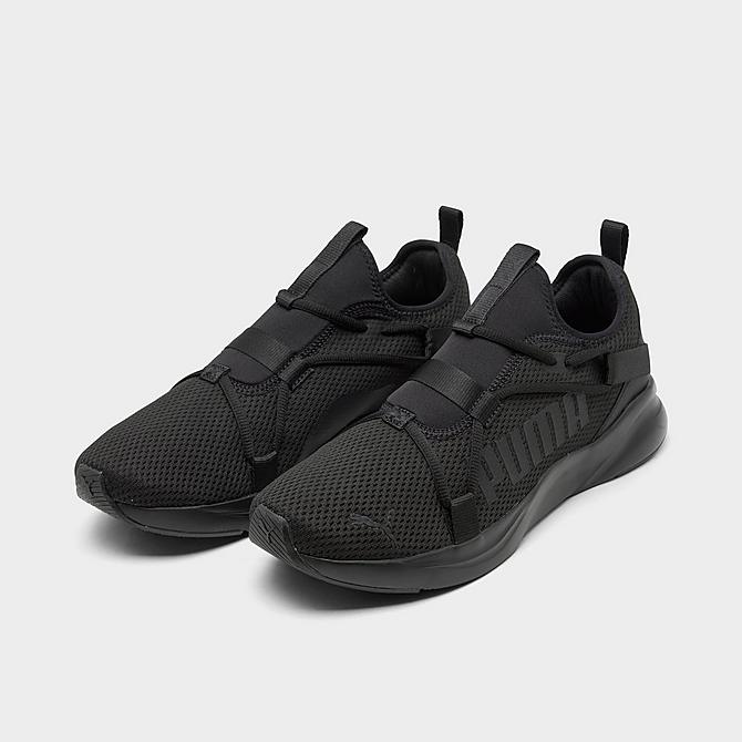 Three Quarter view of Men's Puma Softride Rift Training Shoes in Triple Black Click to zoom