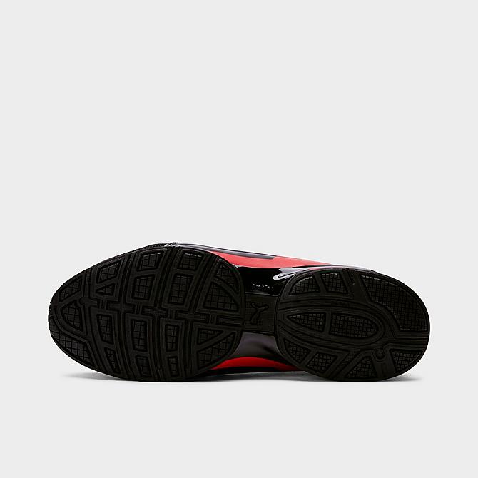 Bottom view of Men's Puma Axelion Break Training Shoes in Puma Black/Red Click to zoom