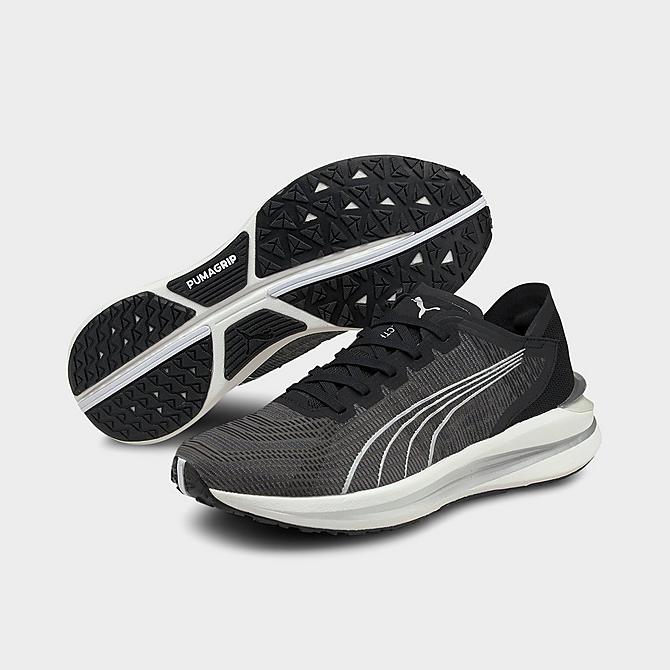 Three Quarter view of Women's Puma Electrify Nitro Training Shoes in Puma Black Click to zoom