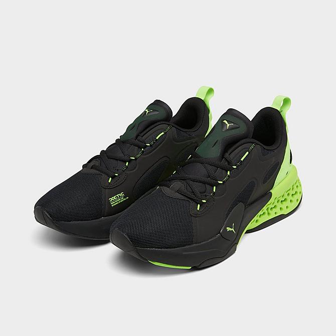 Three Quarter view of Men's Puma XETIC Halflife Training Shoes in Puma Black/Green Glacier Click to zoom