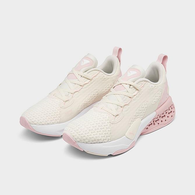 Three Quarter view of Women's Puma XETIC Half Life Training Shoes in Ivory Glow/Lotus Click to zoom