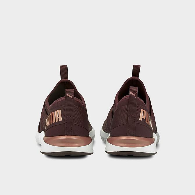 Left view of Women's Puma Prowl Slip-On Shine Casual Training Shoes in Fudge/Rose Gold Click to zoom