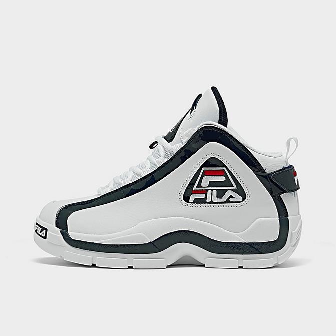 Right view of Men's Fila Grant Hill 2 Basketball Shoes in White/Fila Navy/Fila Red Click to zoom