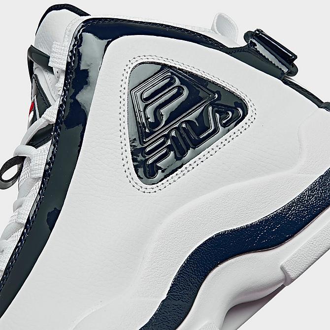 Front view of Men's Fila Grant Hill 2 Basketball Shoes in White/Fila Navy/Fila Red Click to zoom