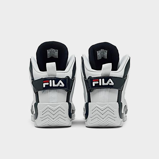 Left view of Men's Fila Grant Hill 2 Basketball Shoes in White/Fila Navy/Fila Red Click to zoom