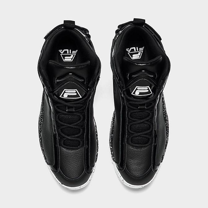 Back view of Fila Grant Hill 2 Basketball Shoes in Black/White/Black Click to zoom