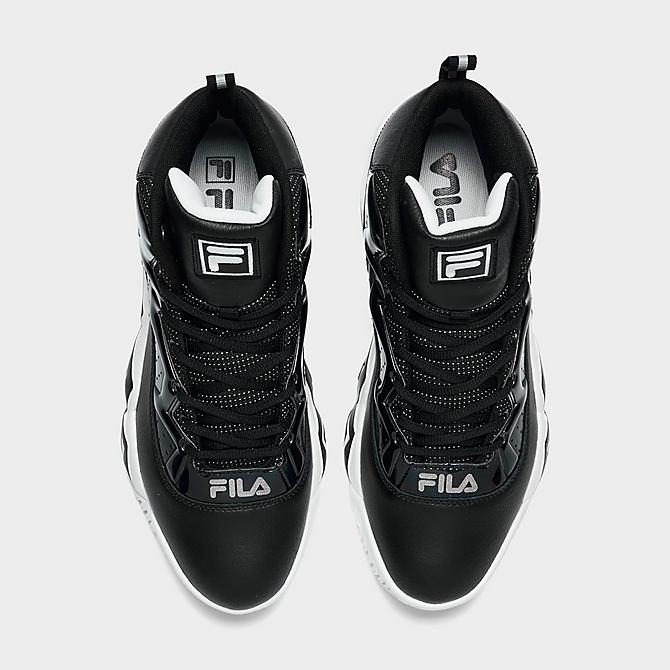 Back view of Men's Fila MB Basketball Shoes in Black/White Click to zoom