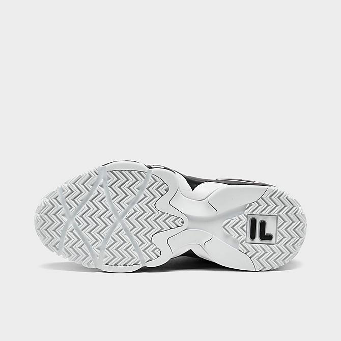 Bottom view of Men's Fila MB Basketball Shoes in Black/White Click to zoom