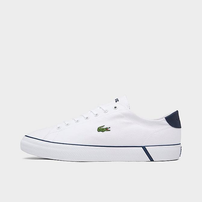 Right view of Men's Lacoste Gripshot Canvas Casual Shoes in Black/White Click to zoom