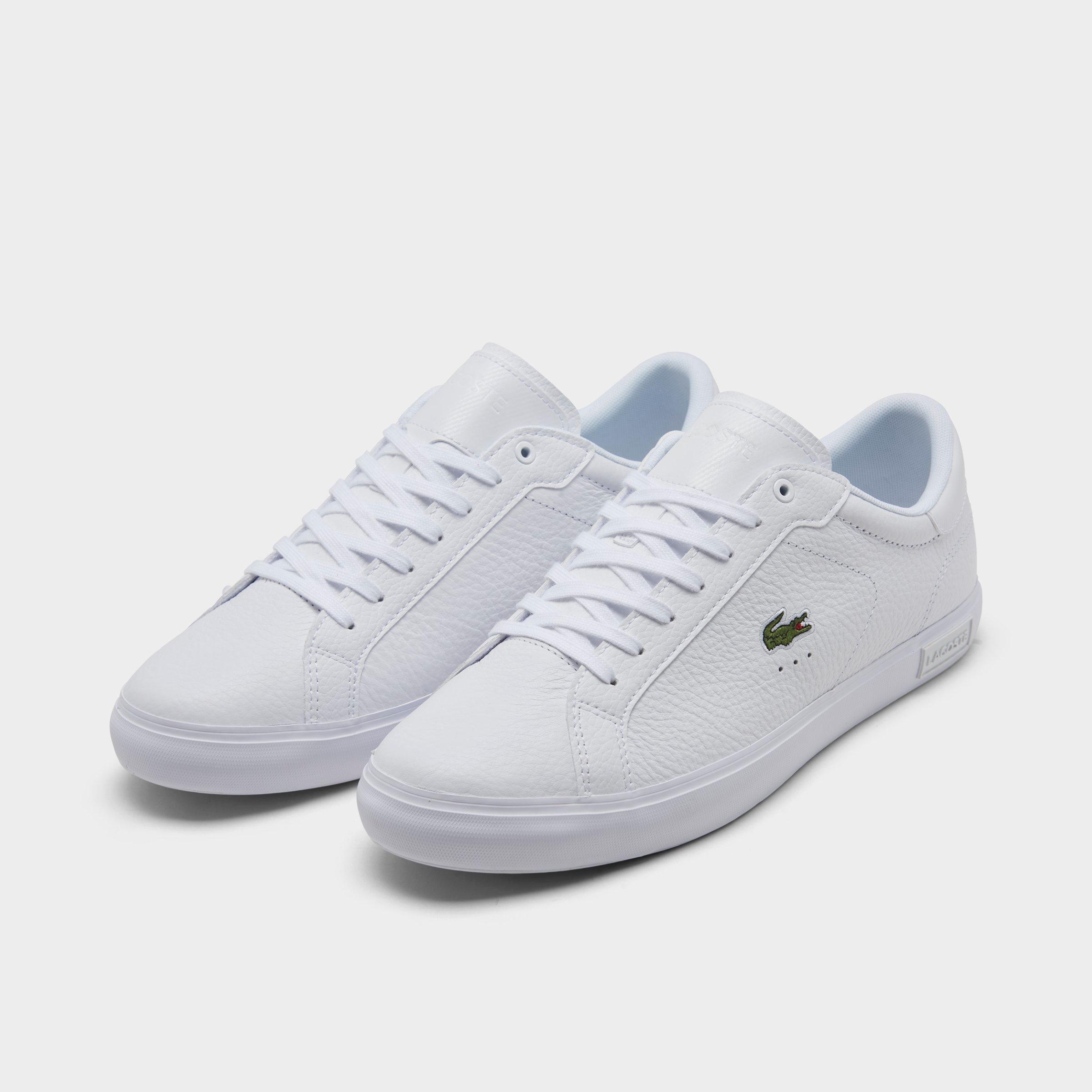 lacoste plain white shoes
