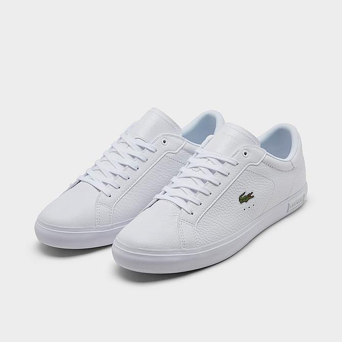 Three Quarter view of Men's Lacoste Powercourt 721 2 Casual Shoes in White/White Click to zoom