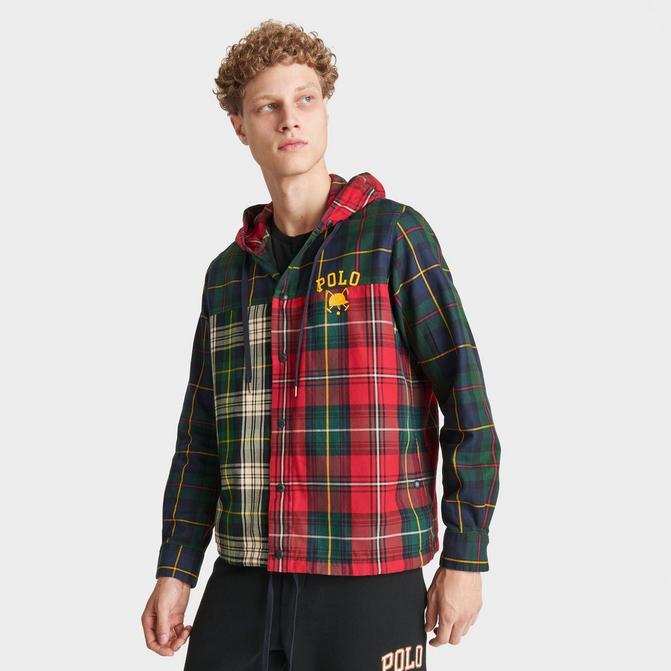 Men's Polo Ralph Lauren Tartan Hooded Button-Up Shirt