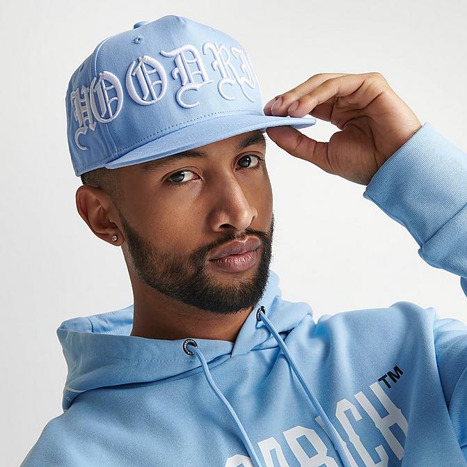 Right view of Hoodrich OG Script Snapback Hat in Light Blue/White Click to zoom