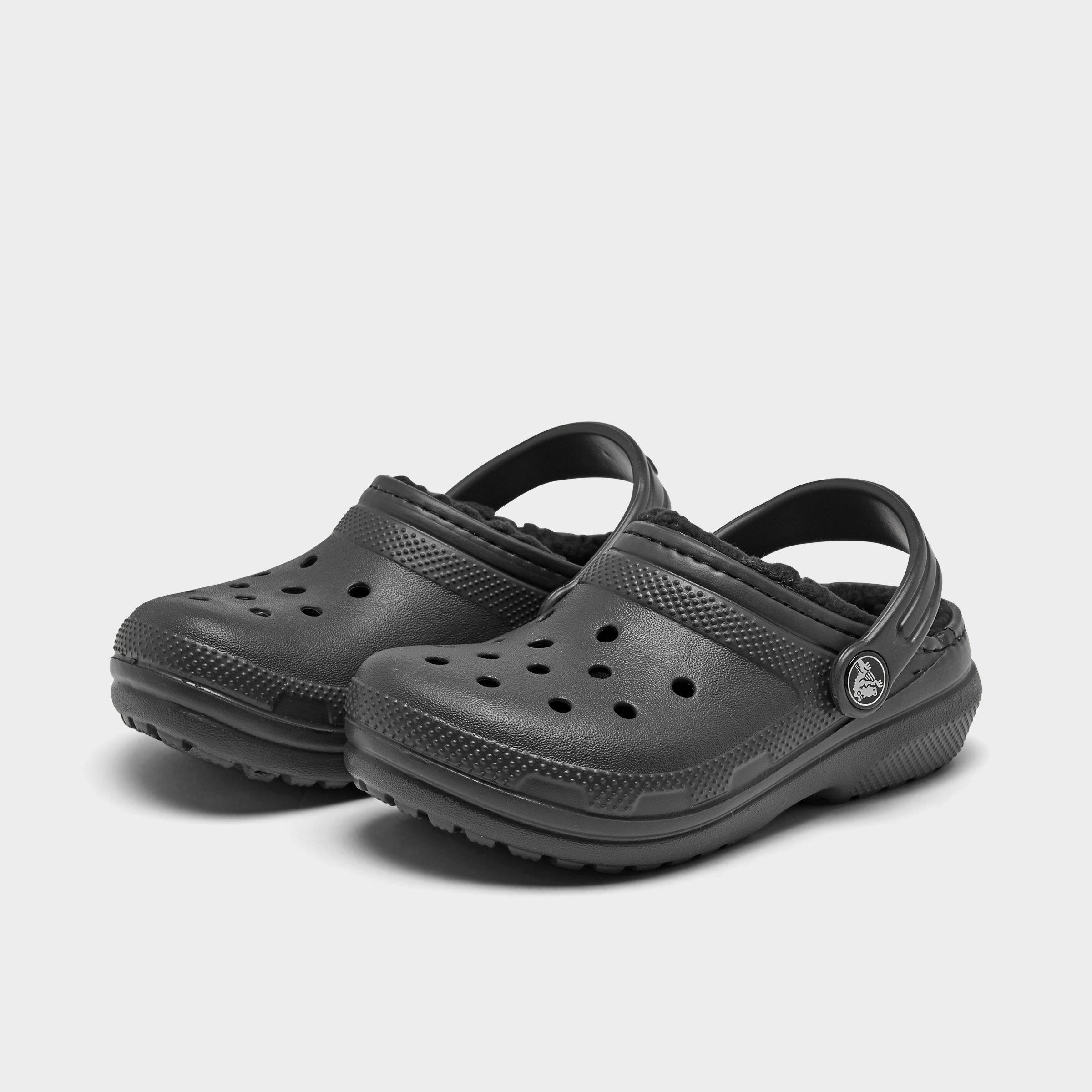 black fuzzy crocs