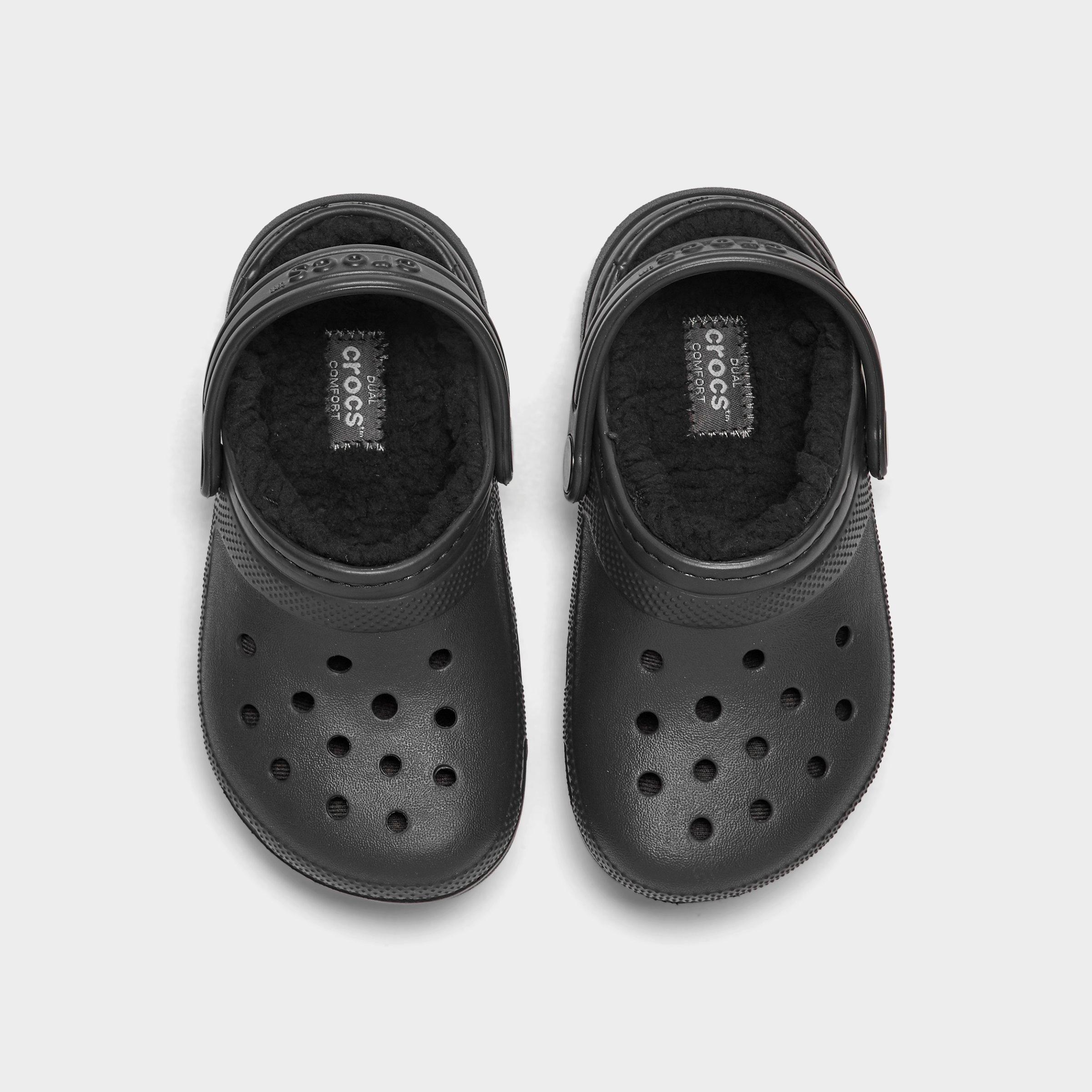 black classic lined crocs