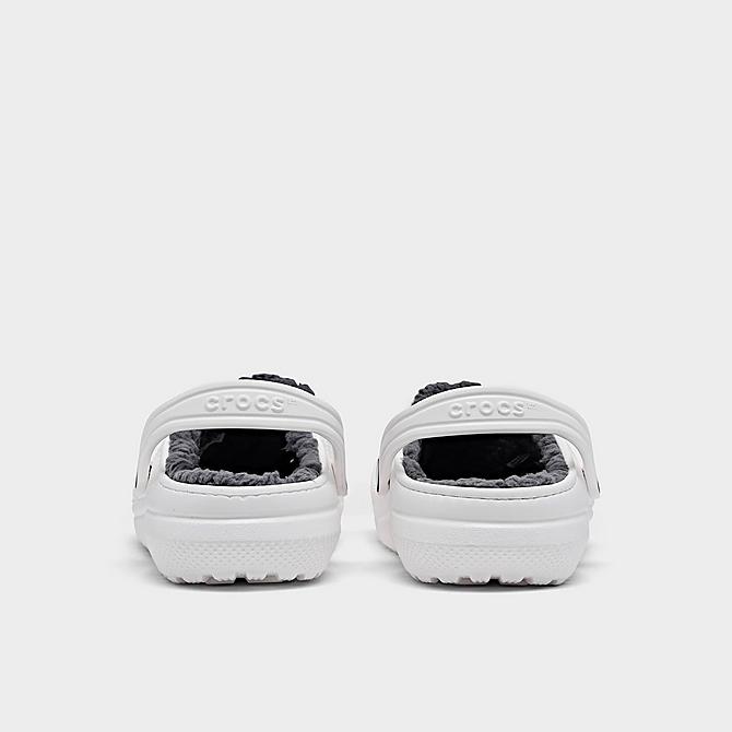 Left view of Big Kids' Crocs Classic Lined Clog Shoes in White/Black Click to zoom
