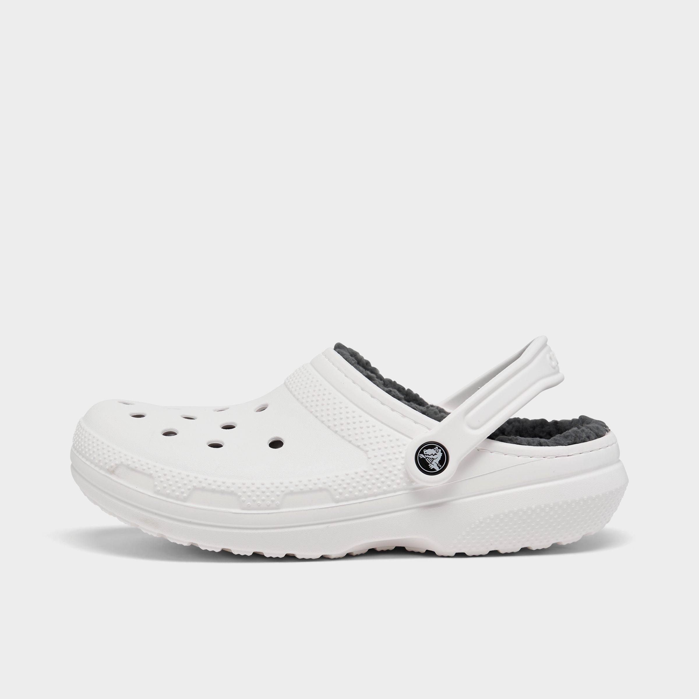 classic lined crocs white