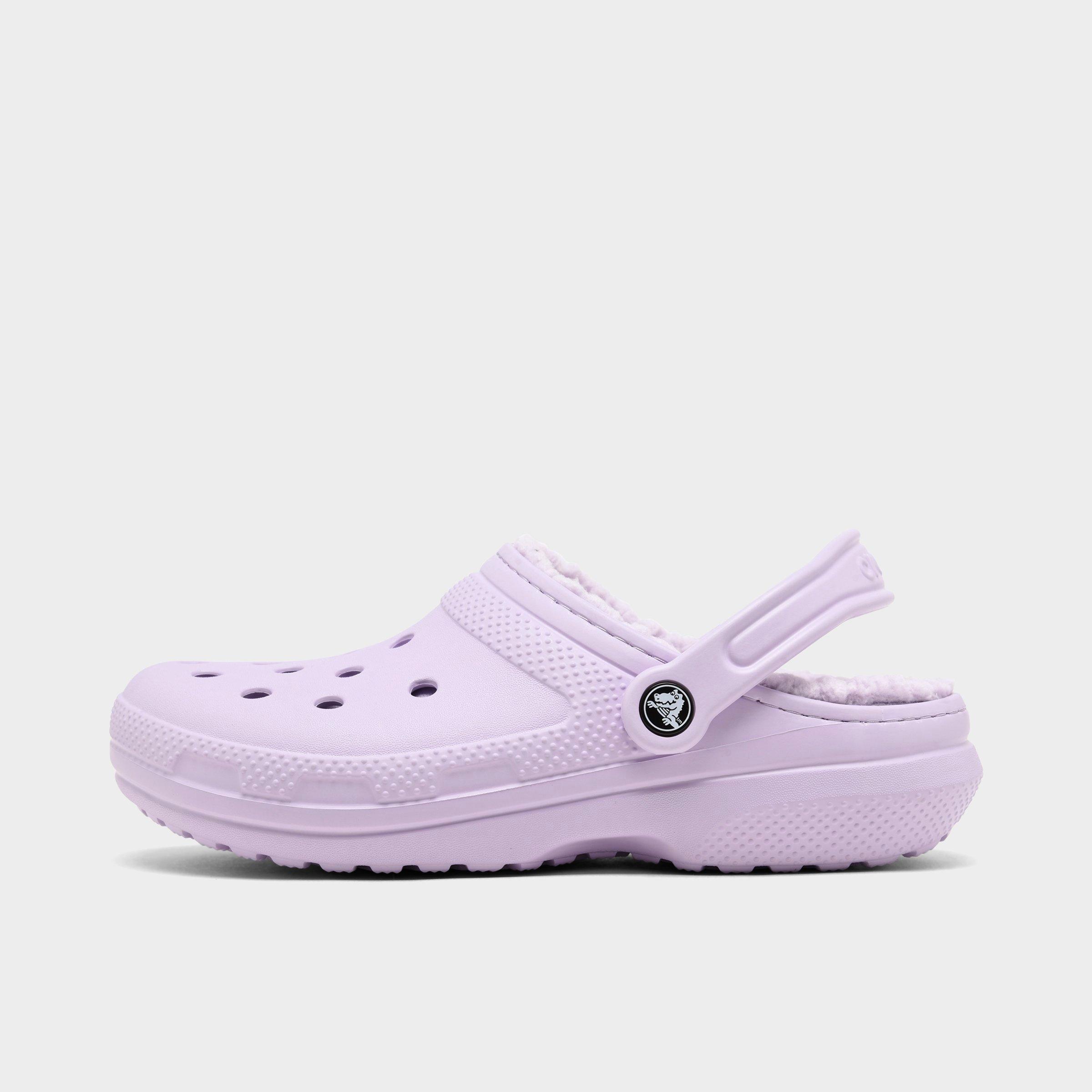 crocs with fur lavender