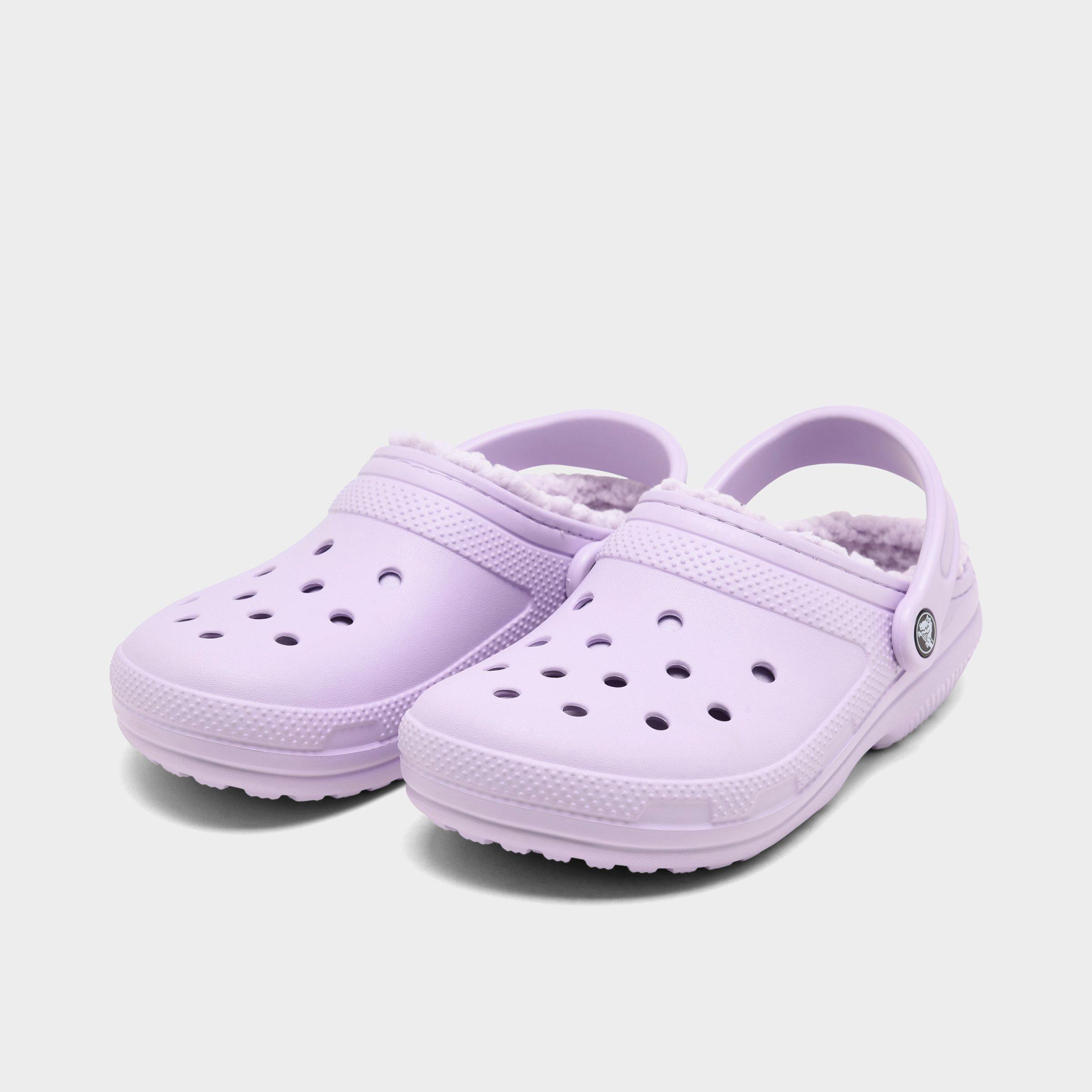 pink fluffy crocs