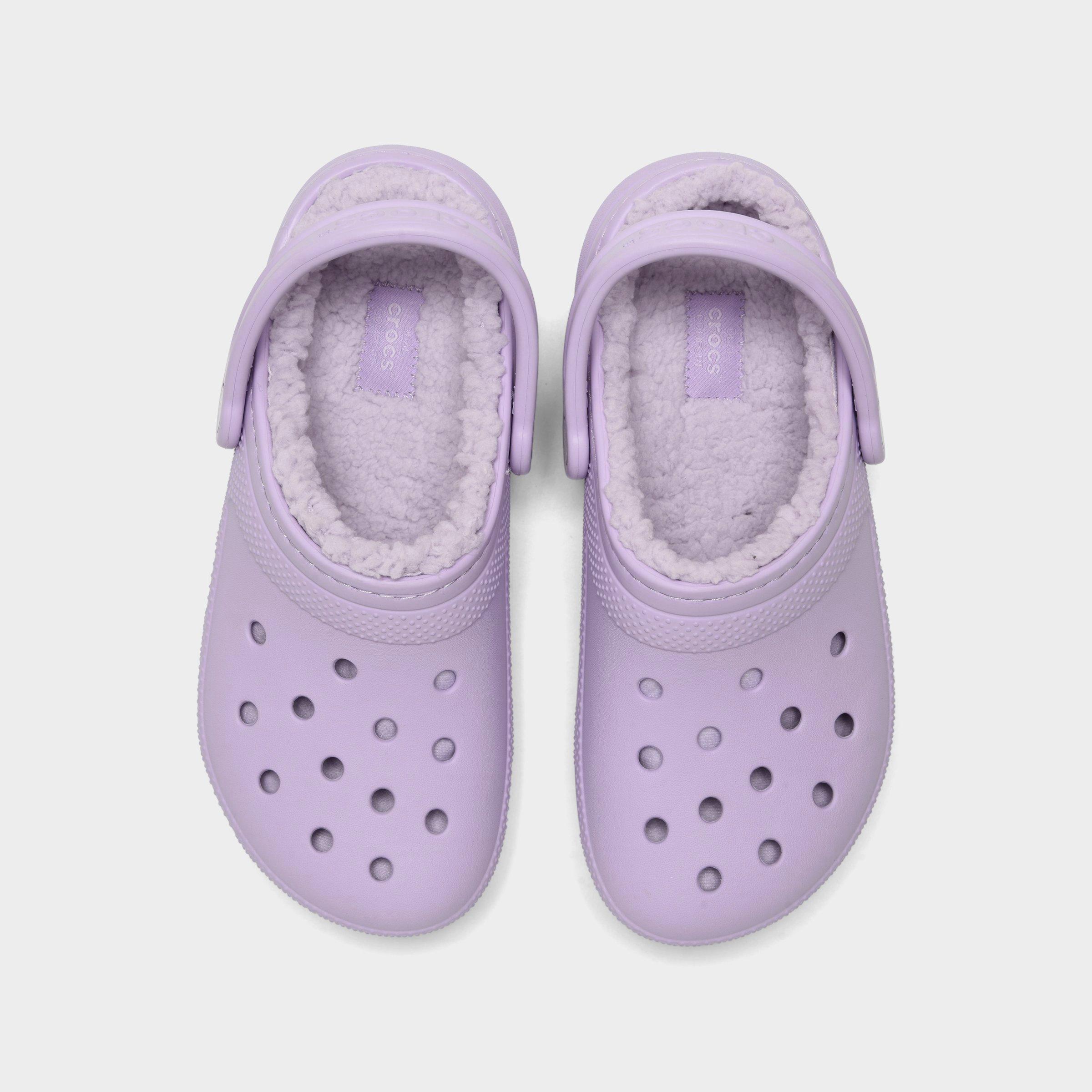 purple fuzzy crocs