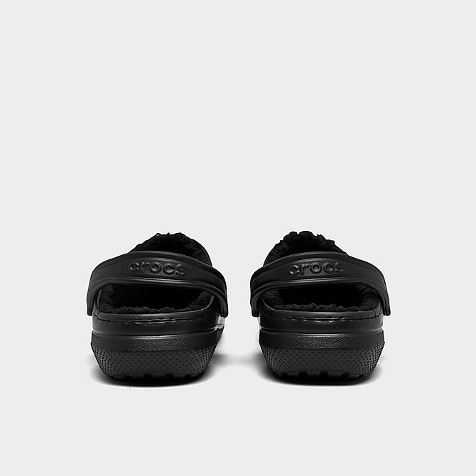 Left view of Crocs Classic Lined Clog Shoes in Black/Black Click to zoom
