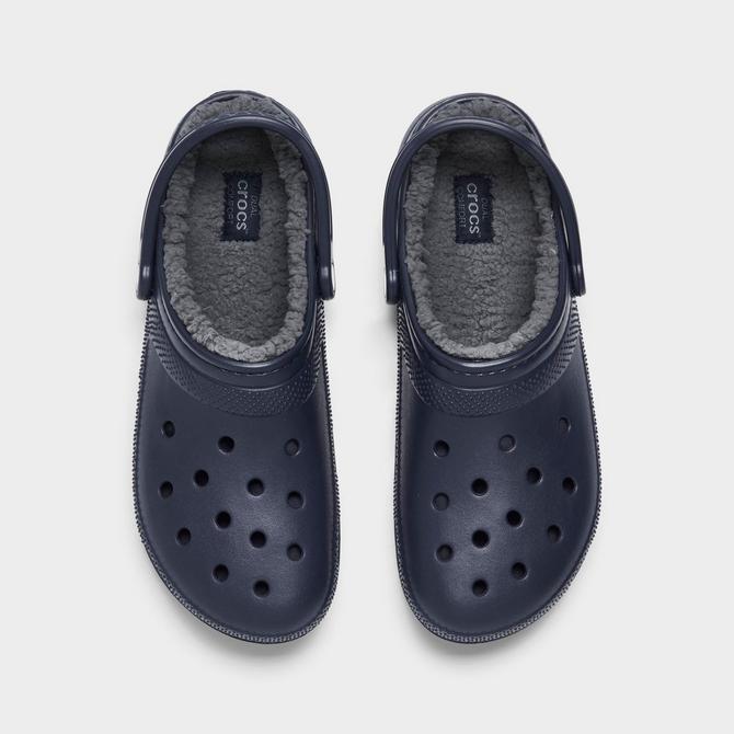 Navy best sale fuzzy crocs