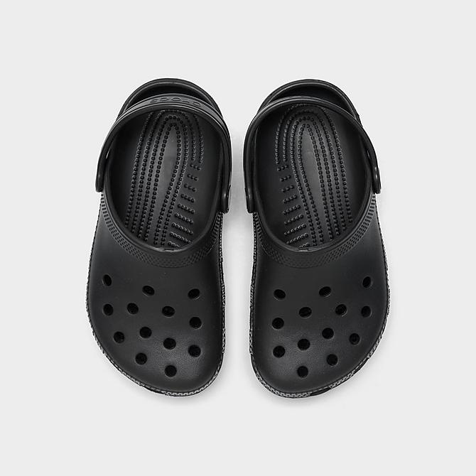 Back view of Little Kids' Crocs Classic Clog Shoes in Black Click to zoom