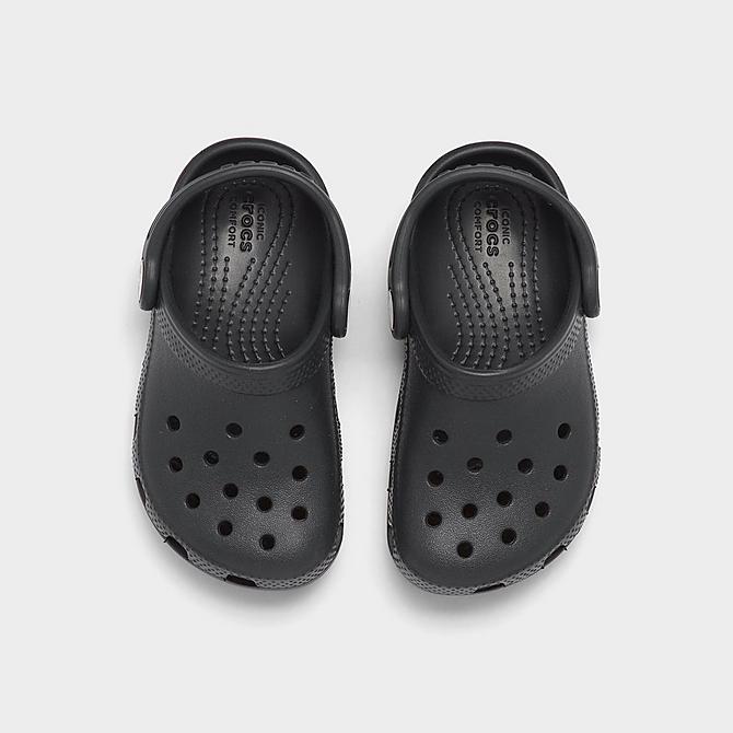 Back view of Kids' Toddler Crocs Classic Clog Shoes in Black Click to zoom