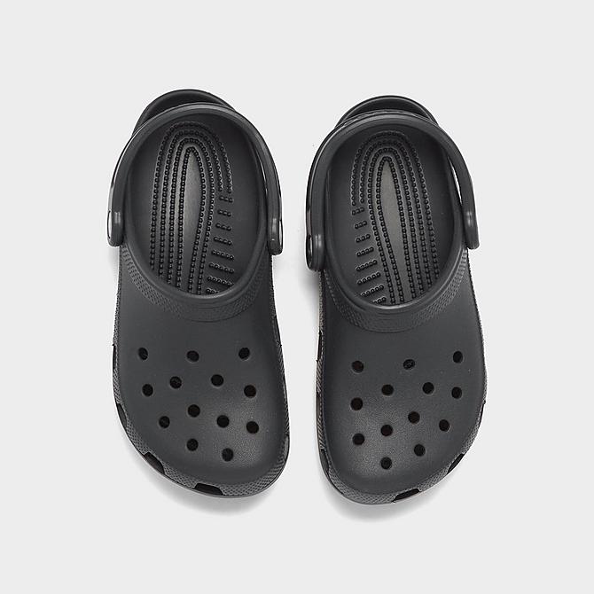Back view of Big Kids' Crocs Classic Clog Shoes in Black Click to zoom