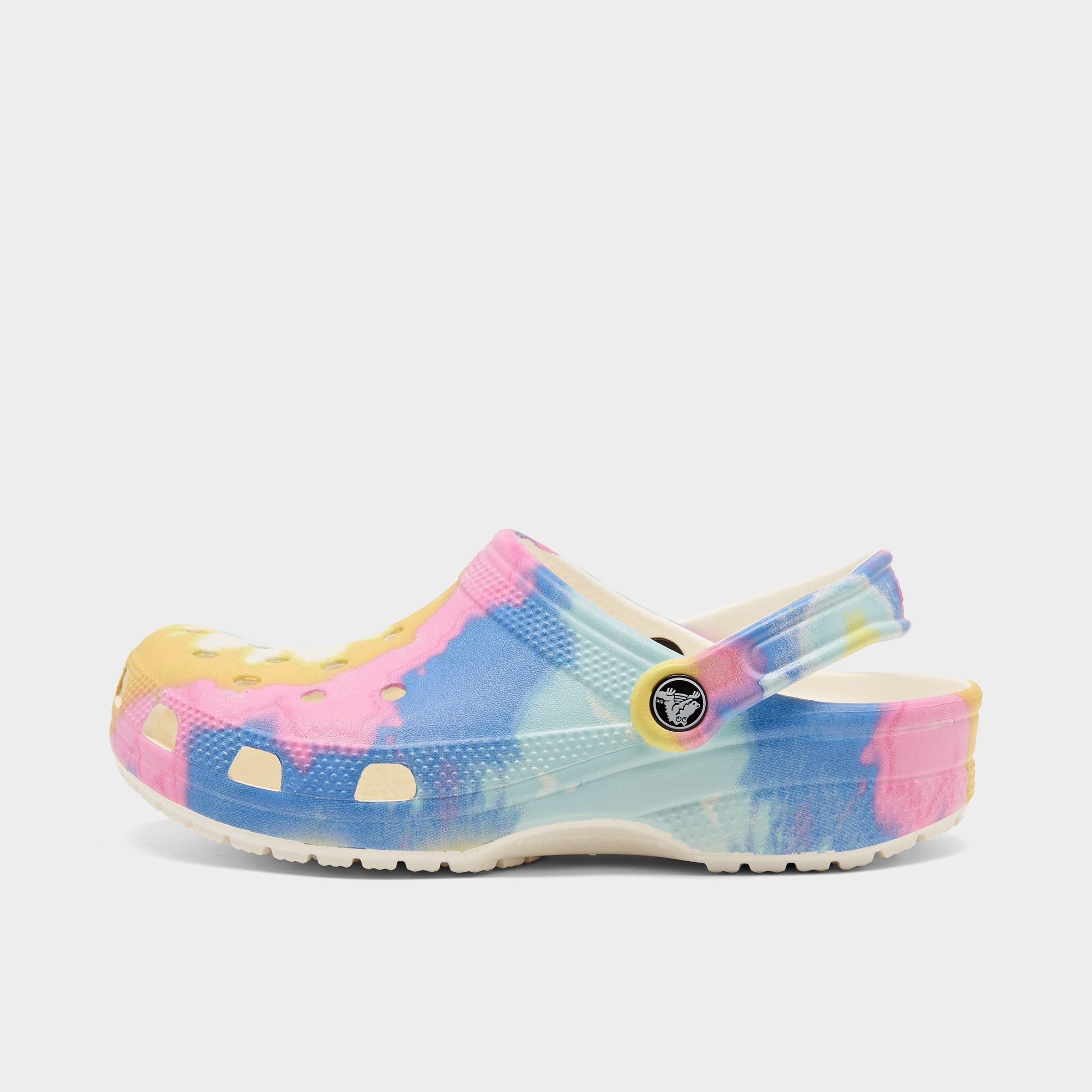 pink tie dye crocs