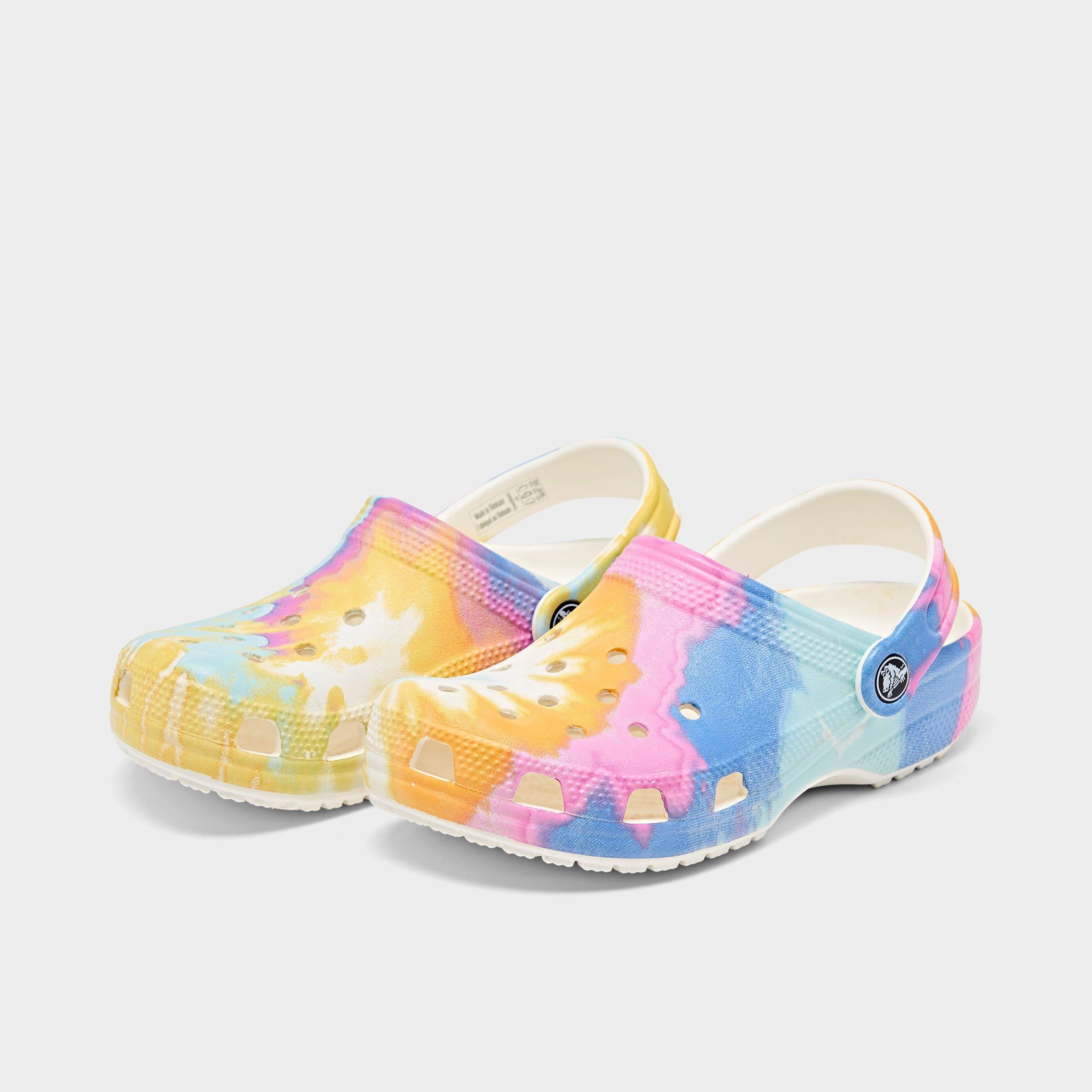 pastel tie dye crocs womens