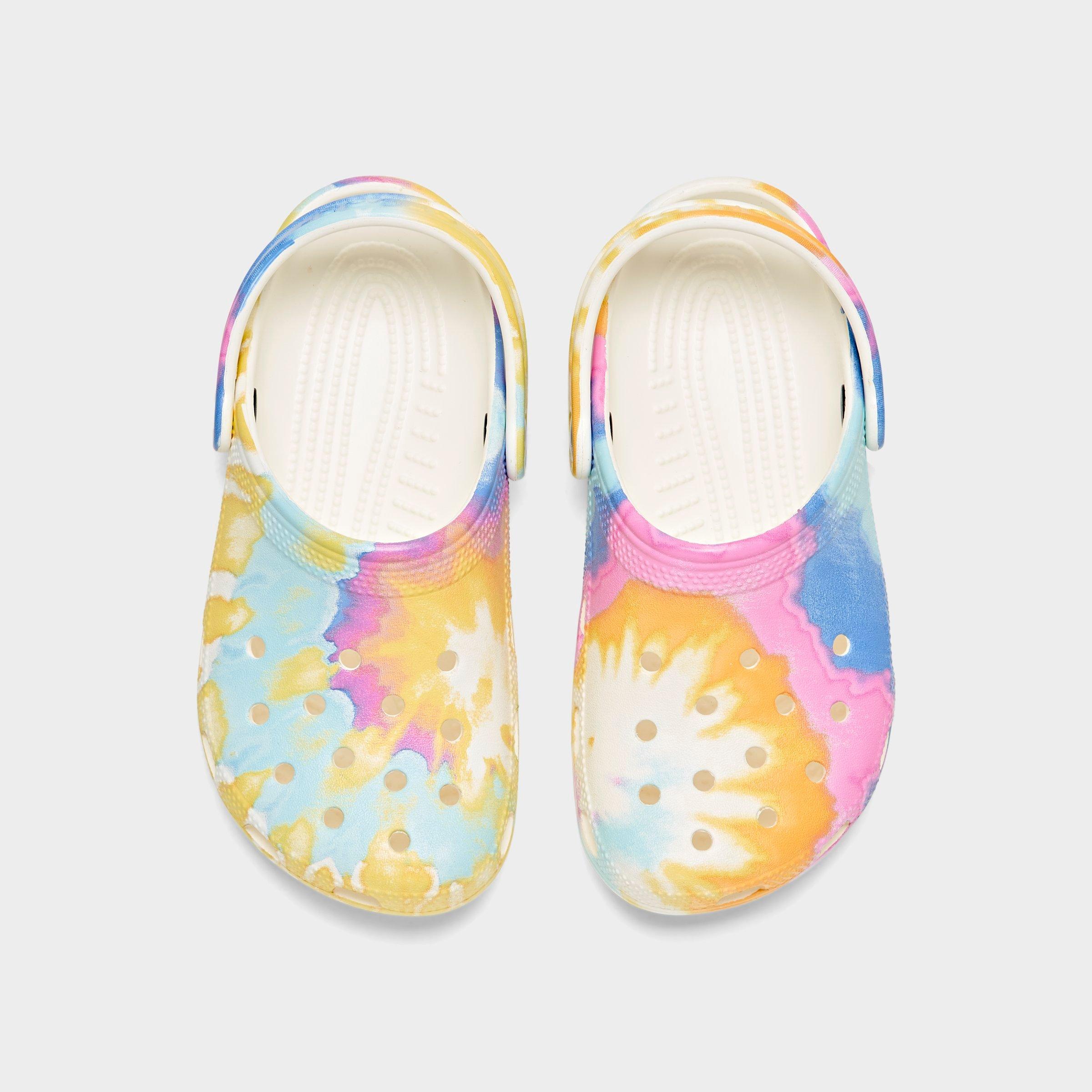 kids tie dye crocs