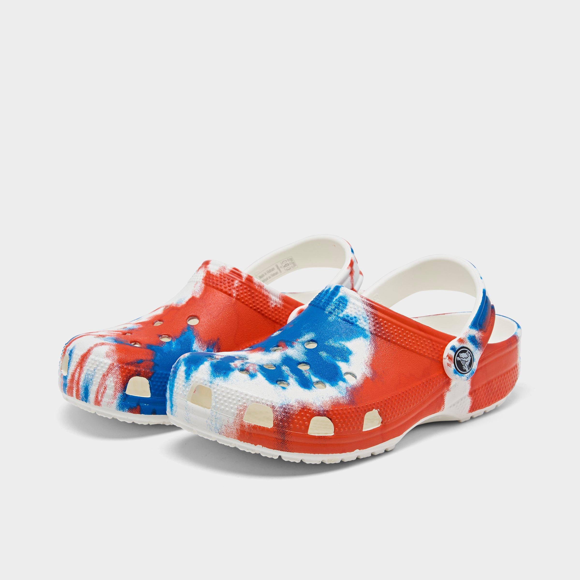 red white and blue slip on shoes