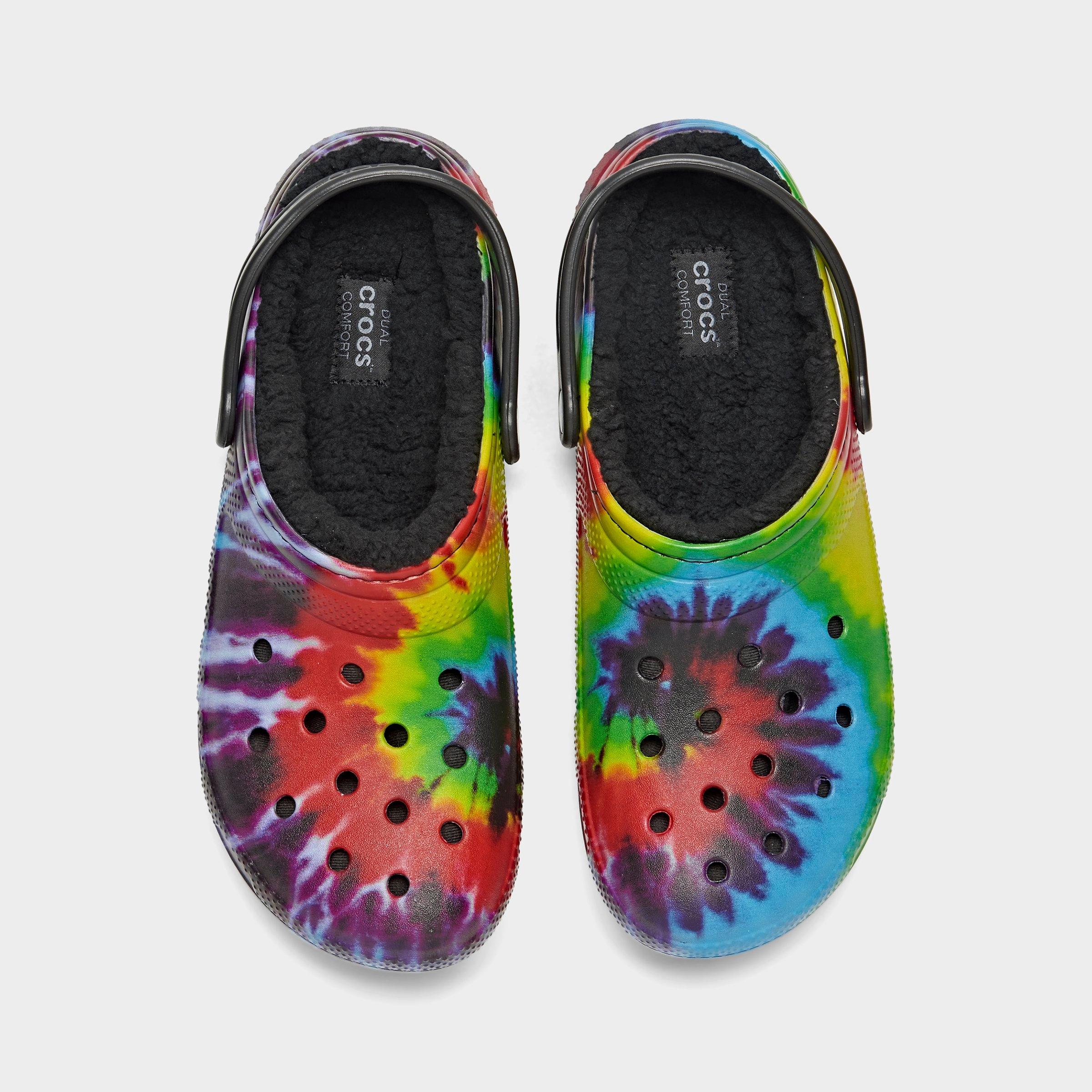 tie dye winter crocs