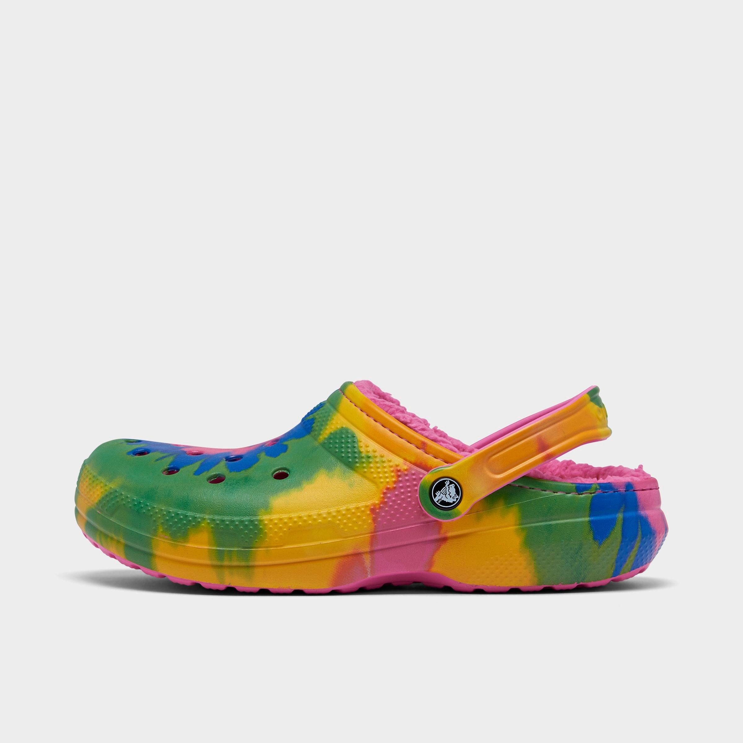 classic tie dye lined crocs