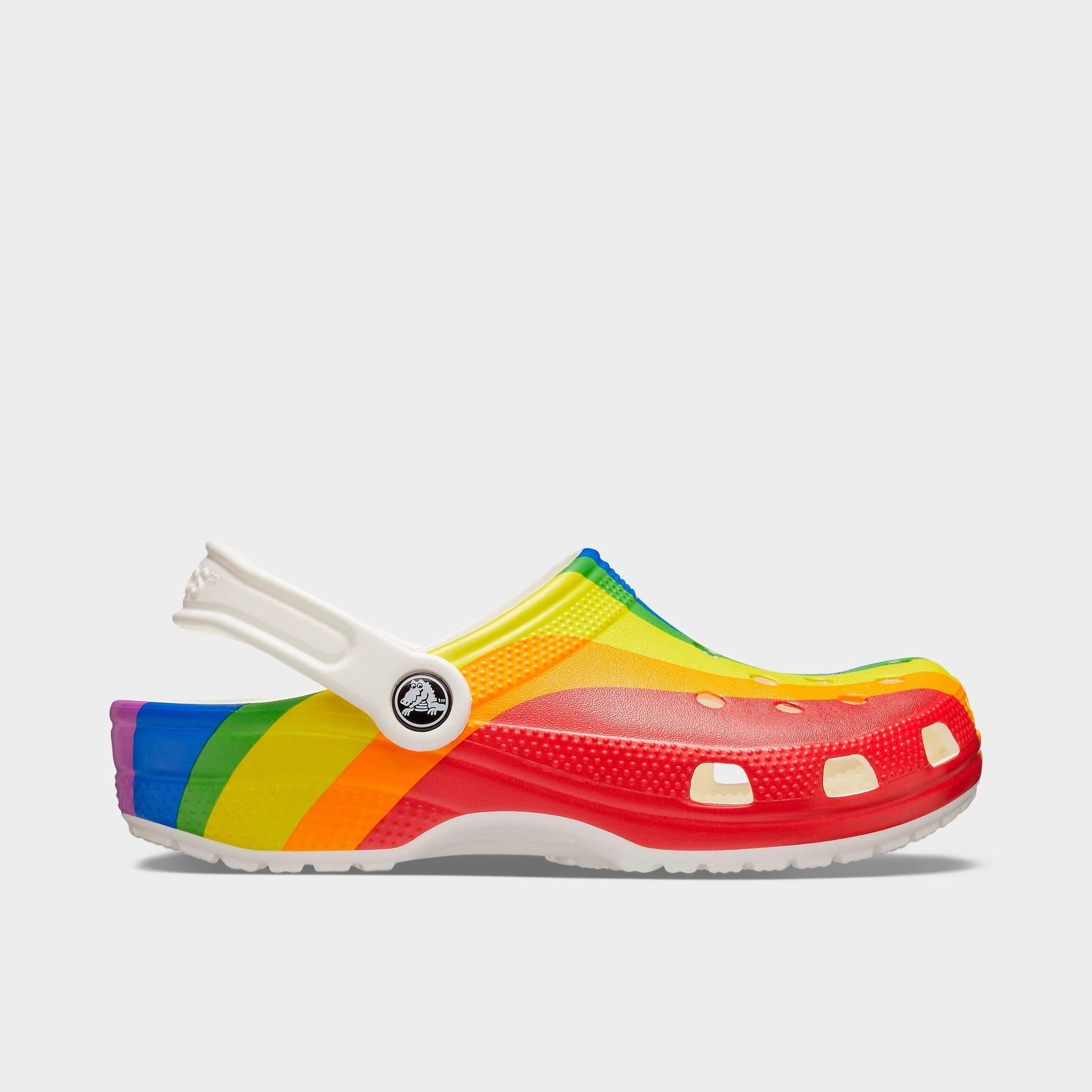 crocs rainbow shoes