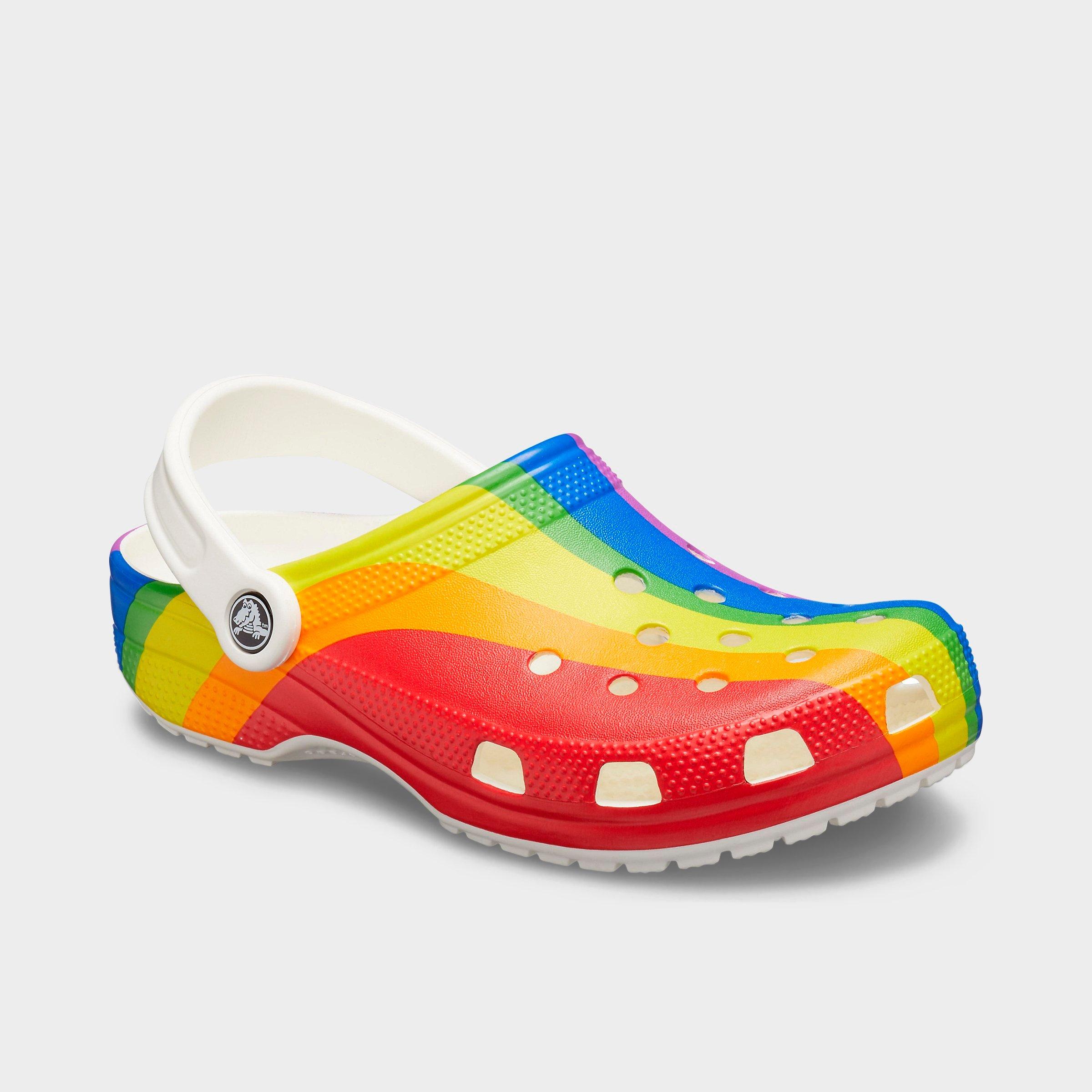 crocs rainbow shoes