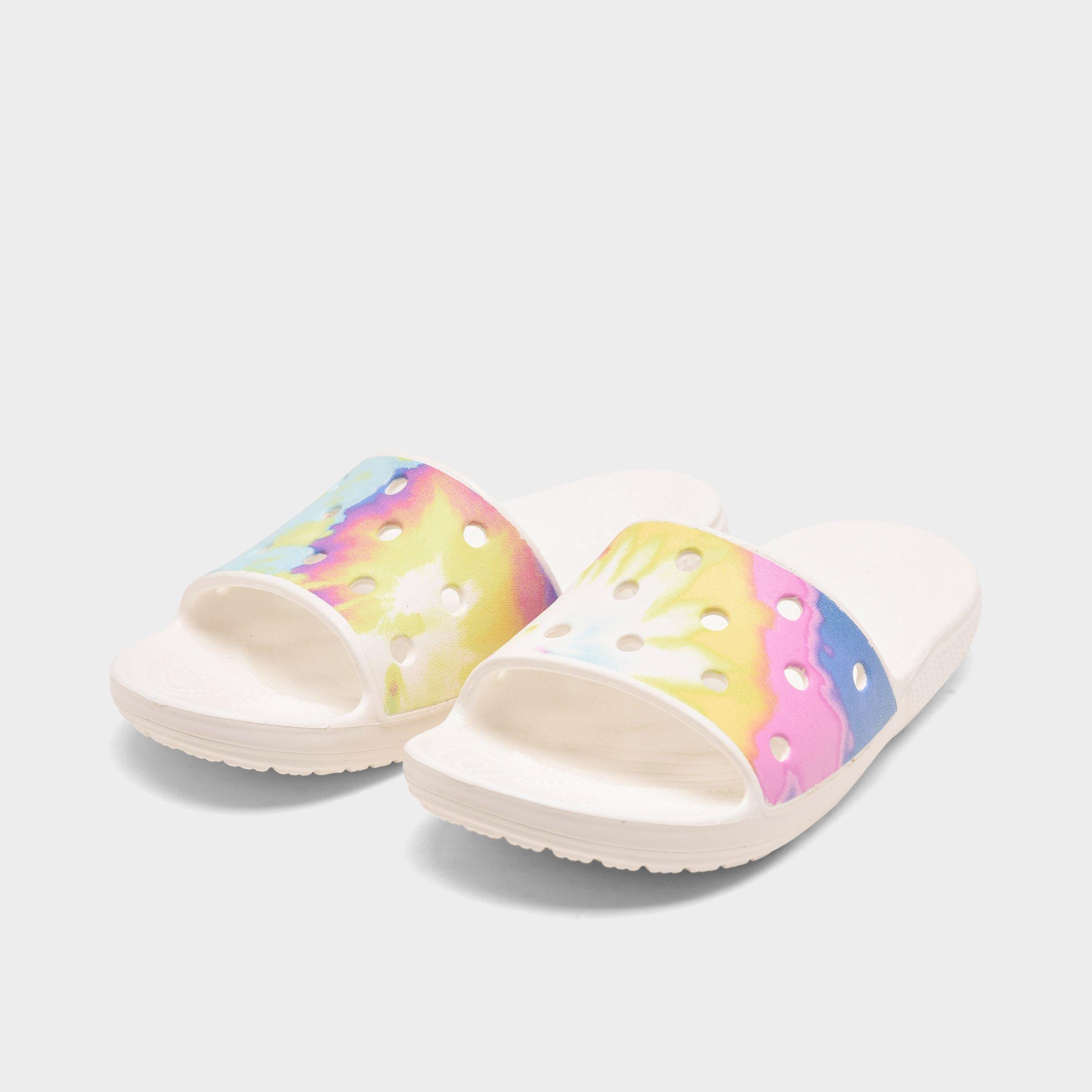 tie dye croc sandals