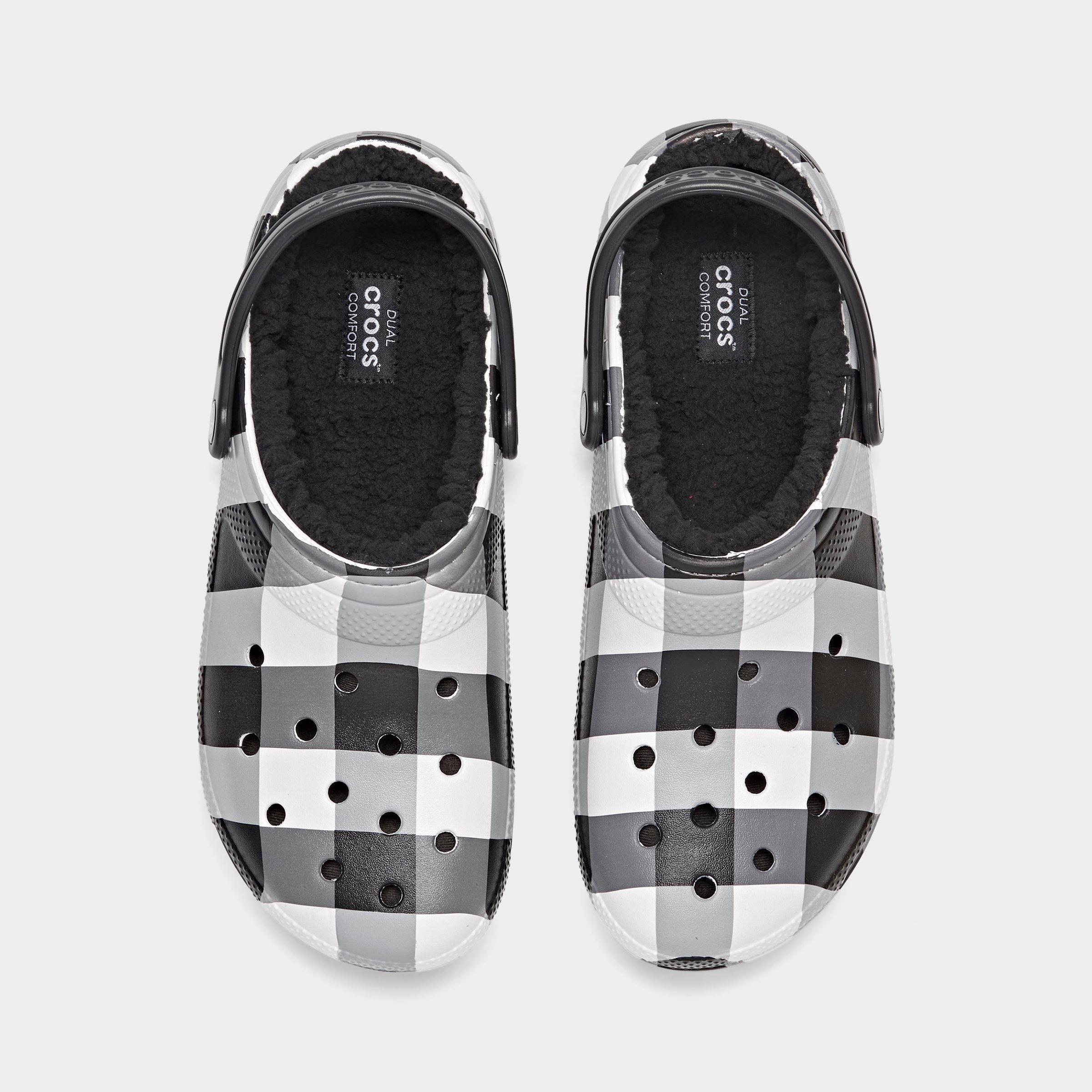 classic lined crocs black