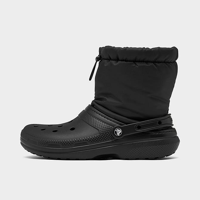 Right view of Crocs Classic Lined Neo Puff Boots in Black/Black Click to zoom