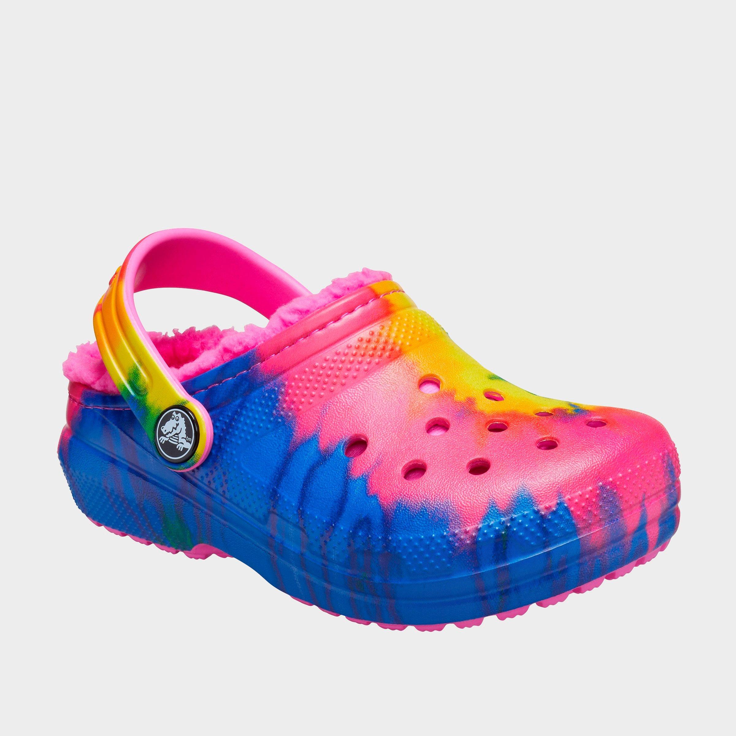 big kid lined crocs