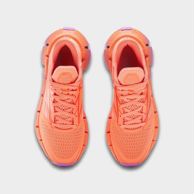 Back view of Women's Reebok Floatzig 1 Running Shoes in Coral/Coral/Purple Click to zoom