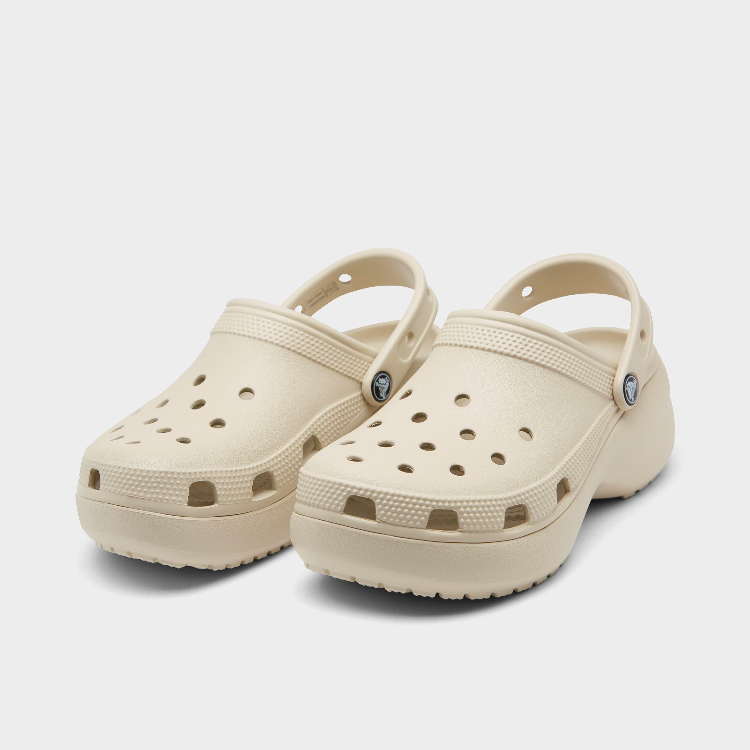 white classic platform crocs