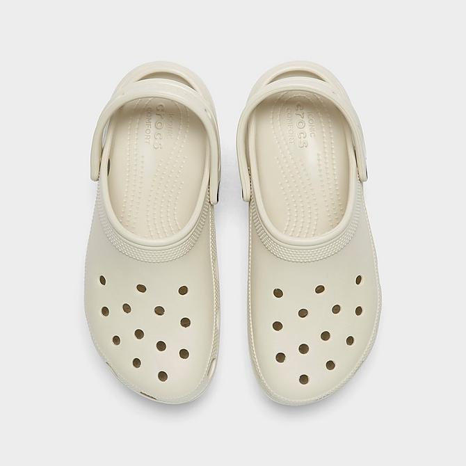 Back view of Women's Crocs Classic Platform Clog Shoes in Bone Click to zoom